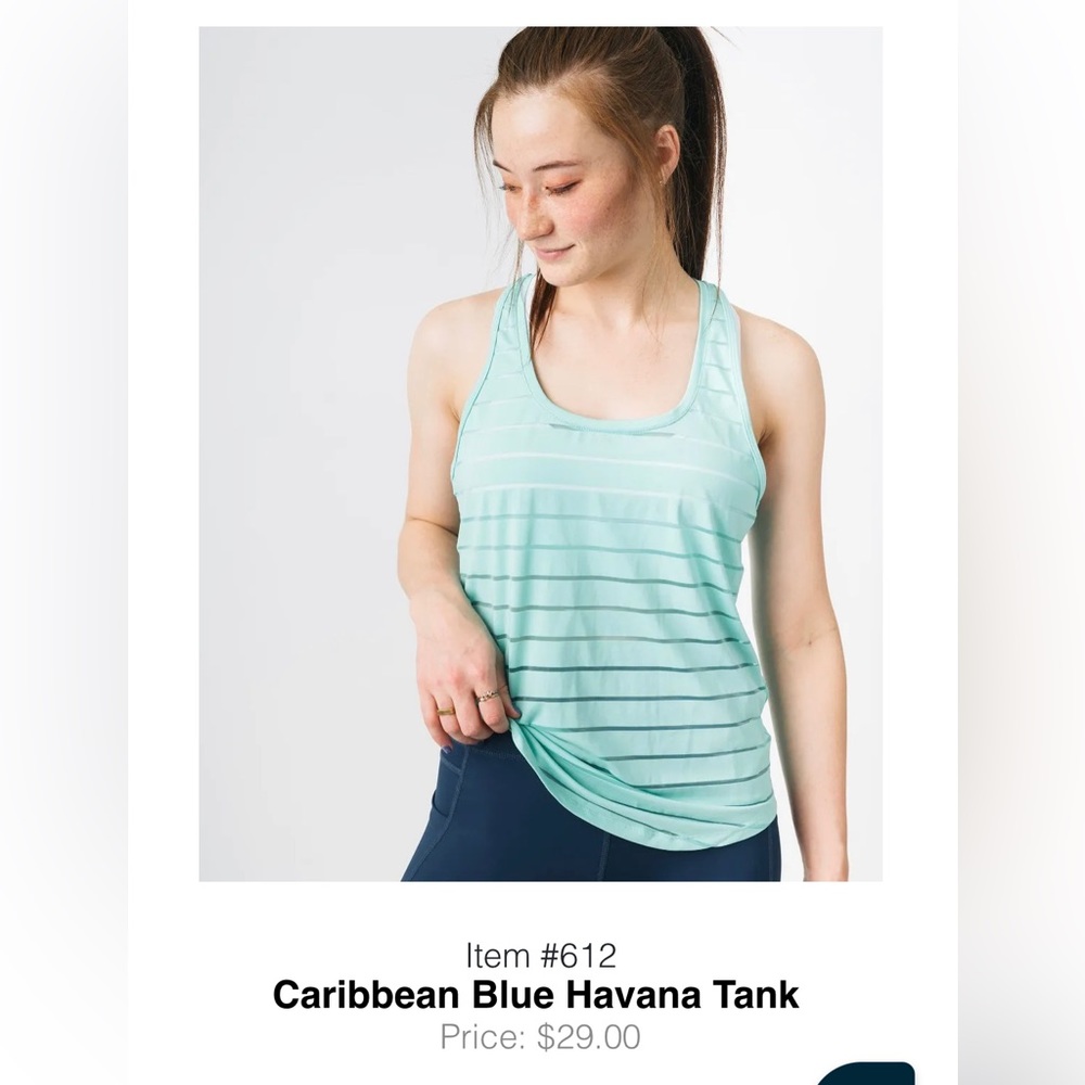 EUC Zyia Caribbean Blue Havana racerback Tank XL